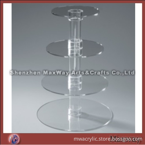 Crystal 4 tier dismountable plexiglass birthday cupcake stand